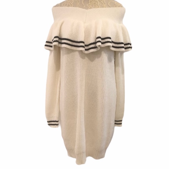 Self-Portrait Dresses & Skirts - Self-Portrait Ruffled Wool/Cotton-blend Sweater